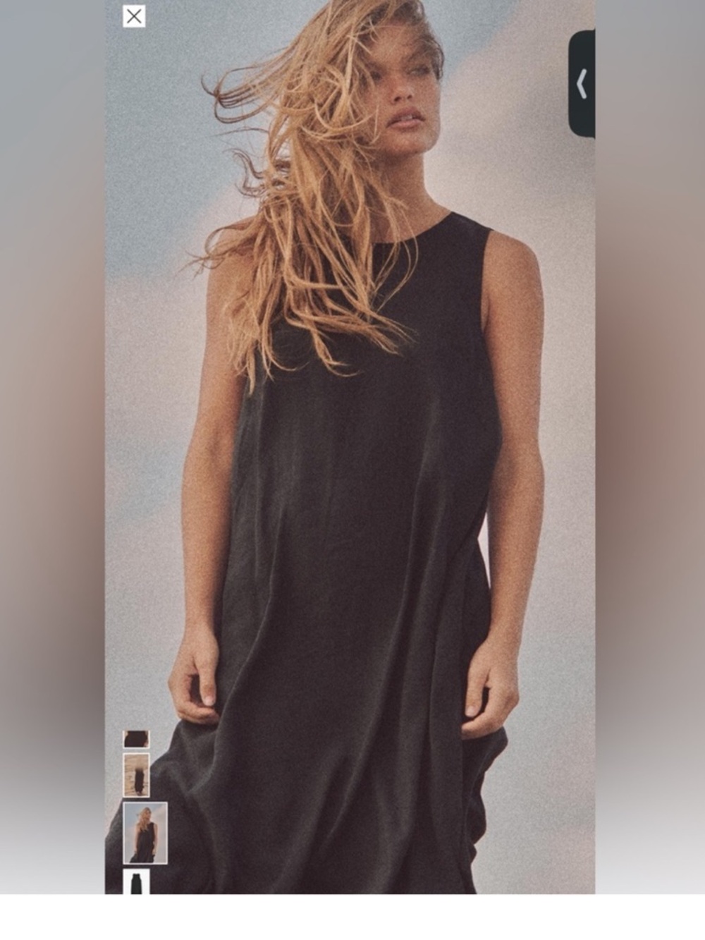 Zara maxi Sleeveless Black Shift Dress